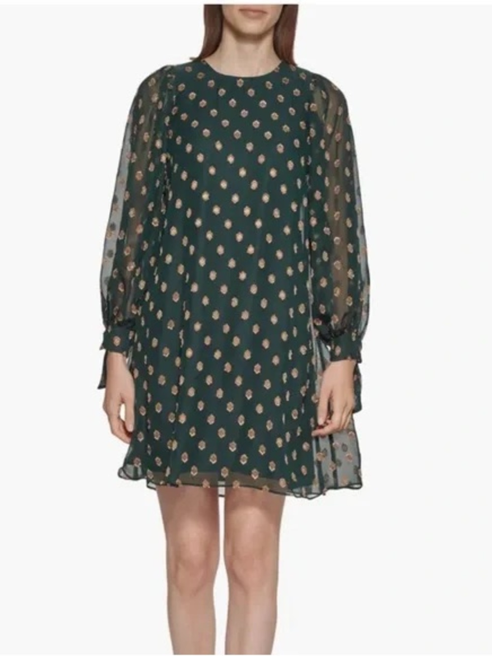 Calvin Klein Mini Dress Long Sleeve Tie Cuff Short Mini Dress *READ LISTING*